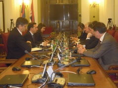 2 October 2014 National Assembly Deputy Speaker Prof. Dr Vladimir Marinkovic talks to Armenian Foreign Minister
